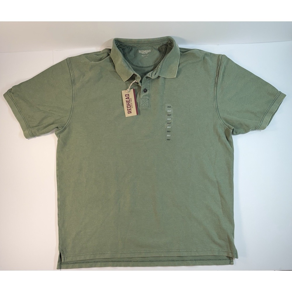 RedHead Polo Shirt Mens 2XLT Green Short Sleeve Casual Outdoor Tee